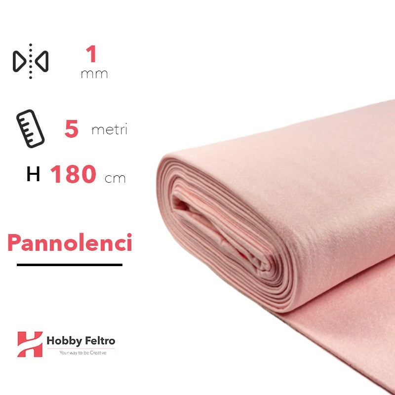 Pannolenci color Rosa Chiaro 5 metri x 180cm COD.552