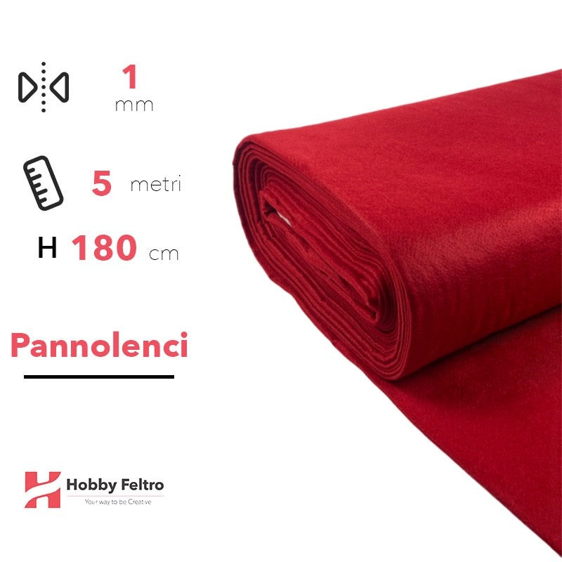 Pannolenci color Rosso Scuro 5 metri x 180cm COD.219