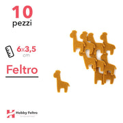Kit Giraffa in Feltro 10 Pezzi 6x3,5cm Colore a Scelta