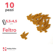 Kit Colomba in Feltro 10 Pezzi 5,5x4,5cm Colore a Scelta