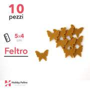 Kit Farfalla in Feltro 10 Pezzi 5x4cm Colore a Scelta