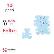 Kit Orsetto Grande in Feltro 6 Pezzi 12x10cm Colore a Scelta