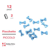 Fiocchetti in Raso colorati Azzurro 2cm KIT Piccolo 12 Pezzi COD.15
