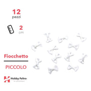 Fiocchetti in Raso colorati Bianco 2cm KIT Piccolo 12 Pezzi COD.01