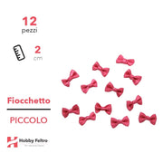 Fiocchetti in Raso colorati Corallo 2cm KIT Piccolo 12 Pezzi COD.07