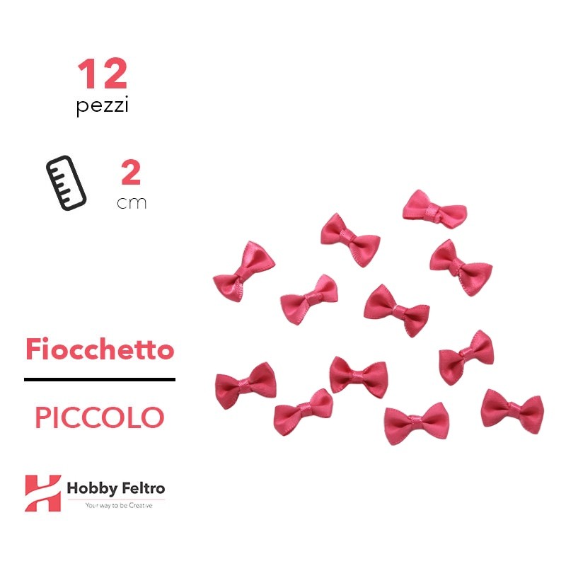 Fiocchetti in Raso colorati Corallo 2cm KIT Piccolo 12 Pezzi COD.07