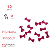 Fiocchetti in Raso colorati Fuxia 2cm KIT Piccolo 12 Pezzi COD.08