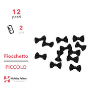 Fiocchetti in Raso colorati Nero 2cm KIT Piccolo 12 Pezzi COD.20