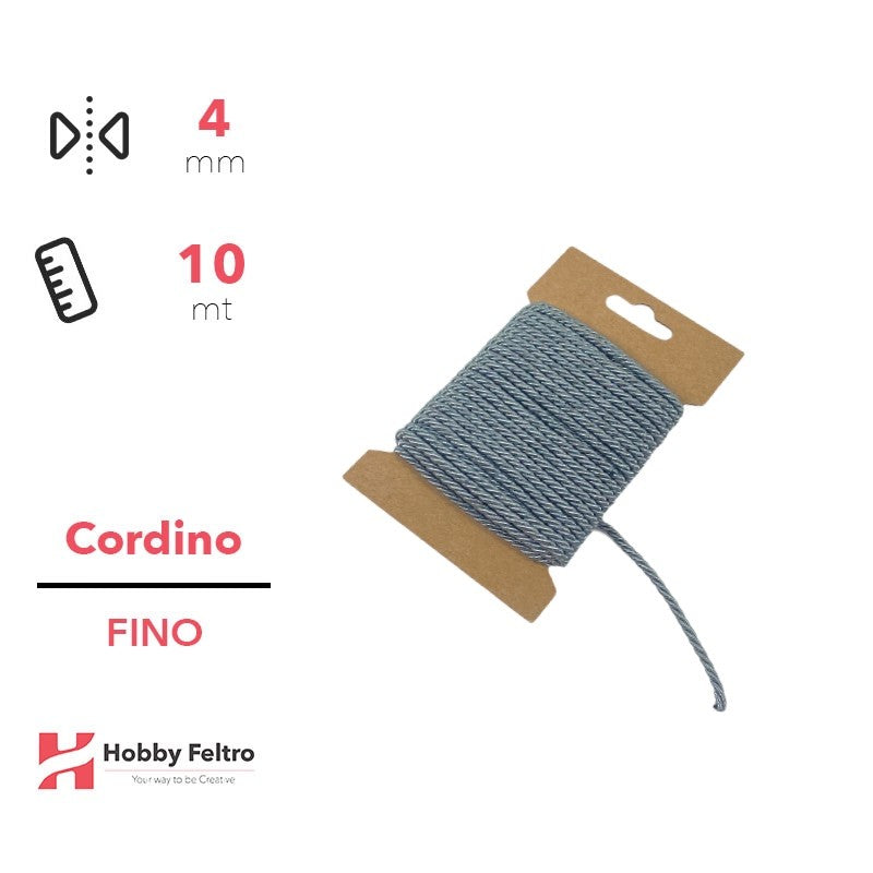Cordoncino Fino Grigio 5mm Confezione 10 metri COD.a29