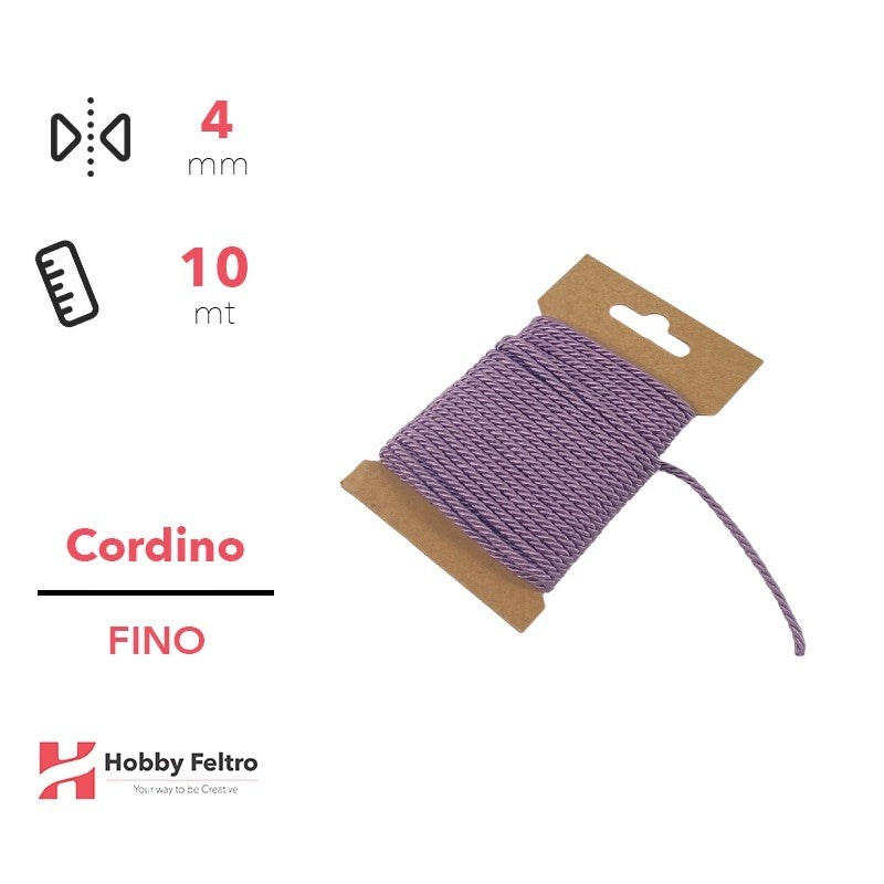 Cordoncino Fino Lilla 5mm Confezione 10 metri COD.a33