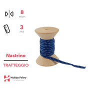Nastrino Tratteggio colorato Blu 8mm Confezione 3 metri COD.06