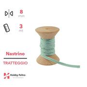 Nastrino Tratteggio colorato Verdino 8mm Confezione 3 metri COD.07