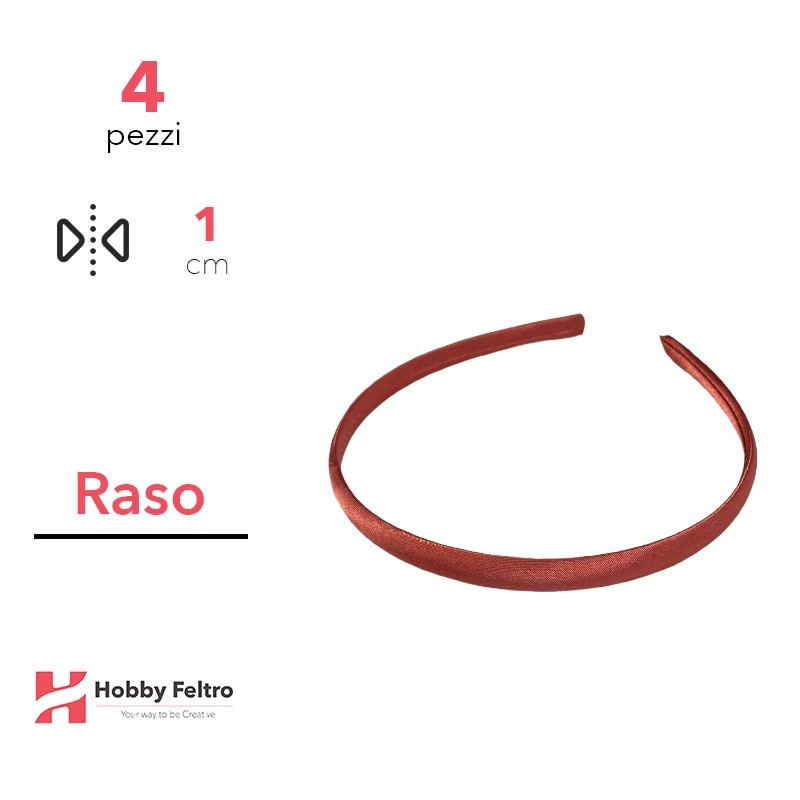 Cerchietto per Capelli Raso 1cm Kit 4 Pezzi Aragosta COD.16