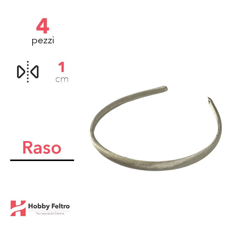 Cerchietto per Capelli Raso 1cm Kit 4 Pezzi Champagne COD.19