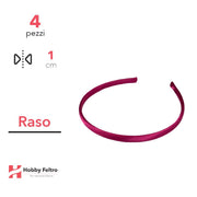 Cerchietto per Capelli Raso 1cm Kit 4 Pezzi Fucsia COD.14