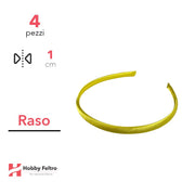 Cerchietto per Capelli Raso 1cm Kit 4 Pezzi Giallo COD.29