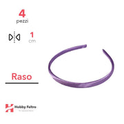Cerchietto per Capelli Raso 1cm Kit 4 Pezzi Glicine COD.07