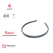 Cerchietto per Capelli Raso 1cm Kit 4 Pezzi Grigio COD.18
