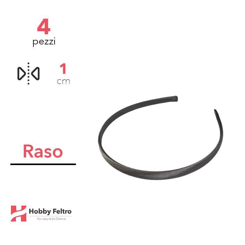 Cerchietto per Capelli Raso 1cm Kit 4 Pezzi Grigio Tortora COD.04