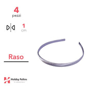 Cerchietto per Capelli Raso 1cm Kit 4 Pezzi Lilla COD.09