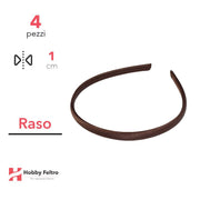 Cerchietto per Capelli Raso 1cm Kit 4 Pezzi Marrone COD.27
