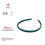 Cerchietto per Capelli Raso 1cm Kit 4 Pezzi Ottanio COD.32