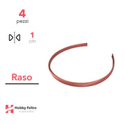 Cerchietto per Capelli Raso 1cm Kit 4 Pezzi Rosa Antico Chiaro COD.11