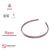 Cerchietto per Capelli Raso 1cm Kit 4 Pezzi Rosa Confetto COD.05