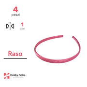 Cerchietto per Capelli Raso 1cm Kit 4 Pezzi Rosa Shocking COD.13