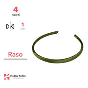 Cerchietto per Capelli Raso 1cm Kit 4 Pezzi Verde COD.21