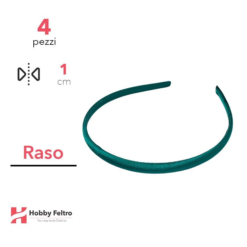 Cerchietto per Capelli Raso 1cm Kit 4 Pezzi Verde Natale COD.25