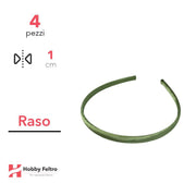 Cerchietto per Capelli Raso 1cm Kit 4 Pezzi Verde Salvia COD.22