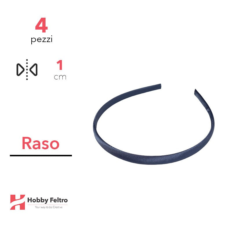 Cerchietto per Capelli Raso 1cm Kit 4 Pezzi Grigio Violaceo COD.10