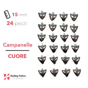 Campanelle Cuore Argento 15mm 24pz COD.CR15A