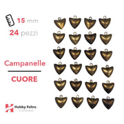 Campanelle Cuore Bronzo 15mm 24pz COD.CR15B