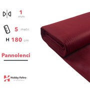 Pannolenci color Bordeaux 5 metri x 180cm COD.522