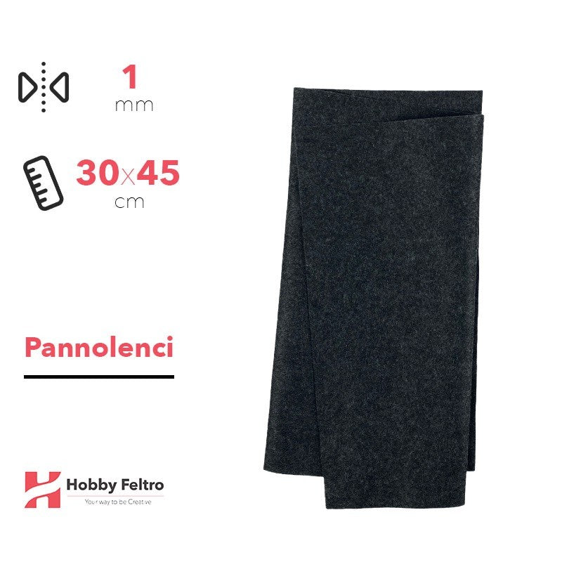 Pannolenci Antracite Mélange 30x45cm 1mm COD.ns34