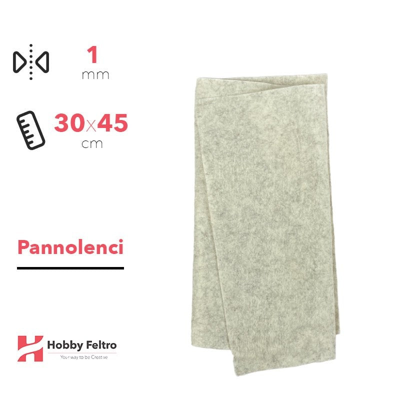 Pannolenci Bianco Mélange 30x45cm 1mm COD.ns66