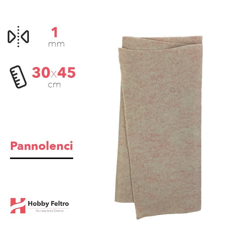 Pannolenci Beige Mélange 30x45cm 1mm COD.ns36