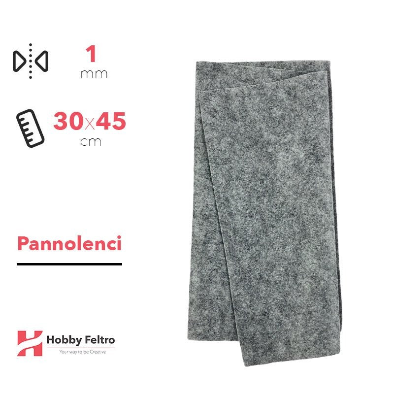 Pannolenci Grigio Melange 30x45cm 1mm COD.pn020