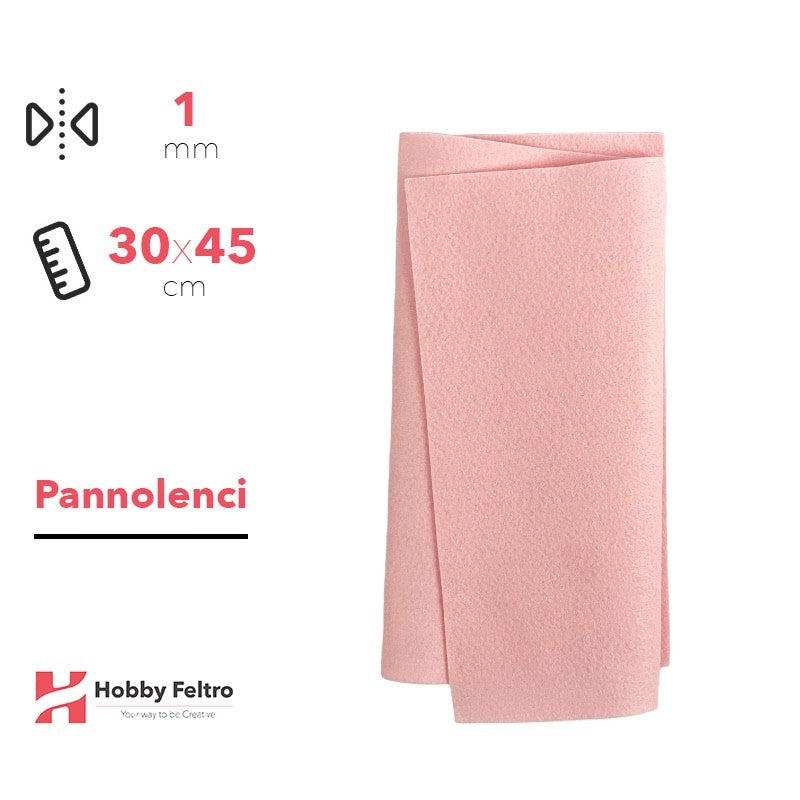 Pannolenci Rosa Pastello 30x45cm 1mm COD.pn017