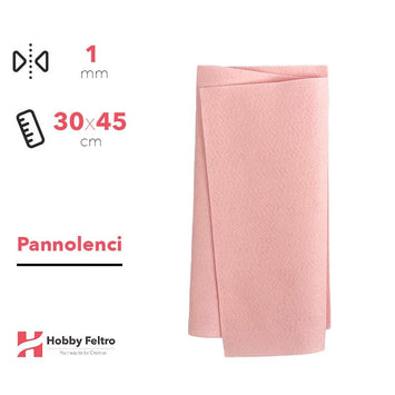 Pannolenci Rosa Pastello 30x45cm 1mm COD.pn017