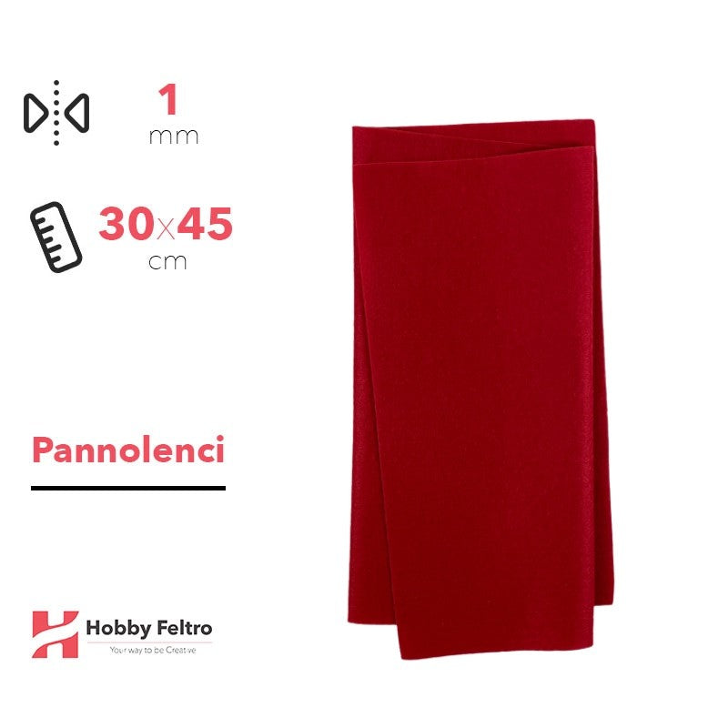 Pannolenci Rosso Scuro 30x45cm 1mm COD.pn028