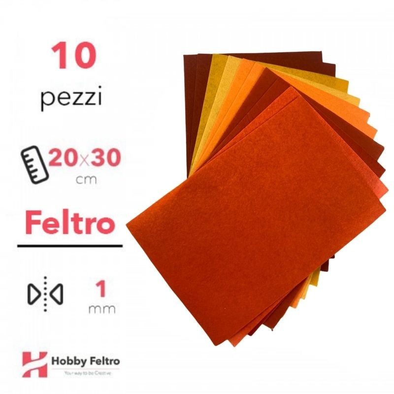 Feltro Nuance Arancio 1mm 20x30cm Offerta 10 pezzi