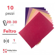 Feltro Nuance Rosa 1mm 20x30cm Offerta 10 pezzi