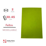 Feltro Modellabile 2mm Verde Prato 30x45cm COD.07