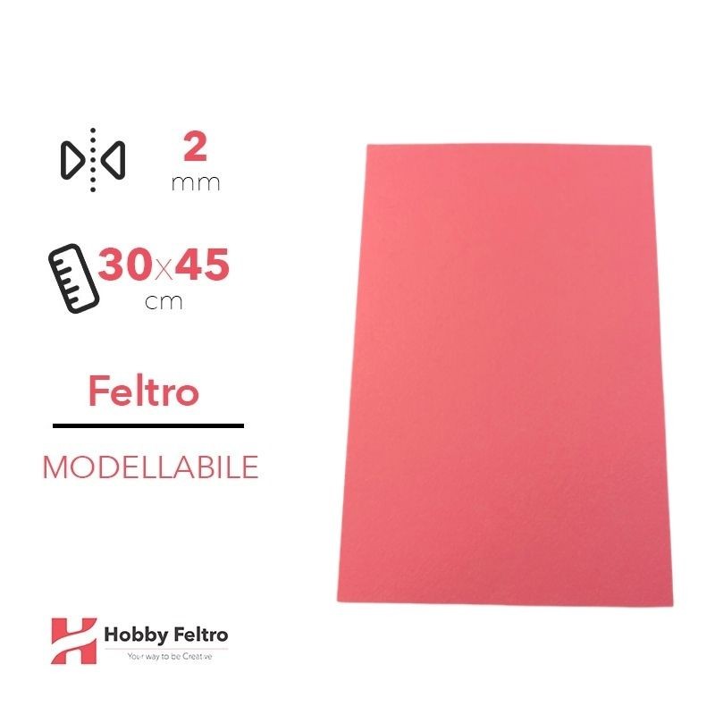 Feltro Modellabile 2mm Rosa 30x45cm COD.14