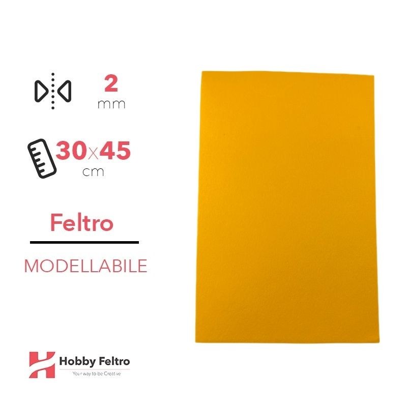 Feltro Modellabile 2mm Giallo Sole 30x45cm COD.02