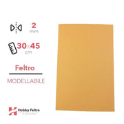 Feltro Modellabile 2mm Cipria 30x45cm COD.12