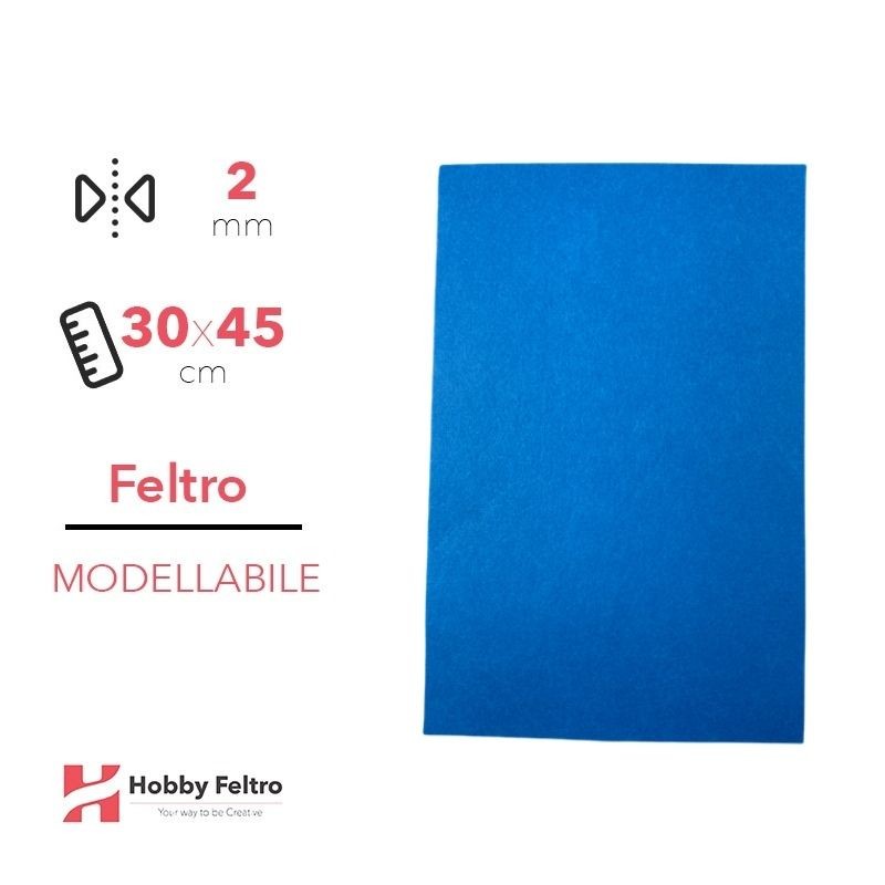 Feltro Modellabile 2mm Celeste 30x45cm COD.11